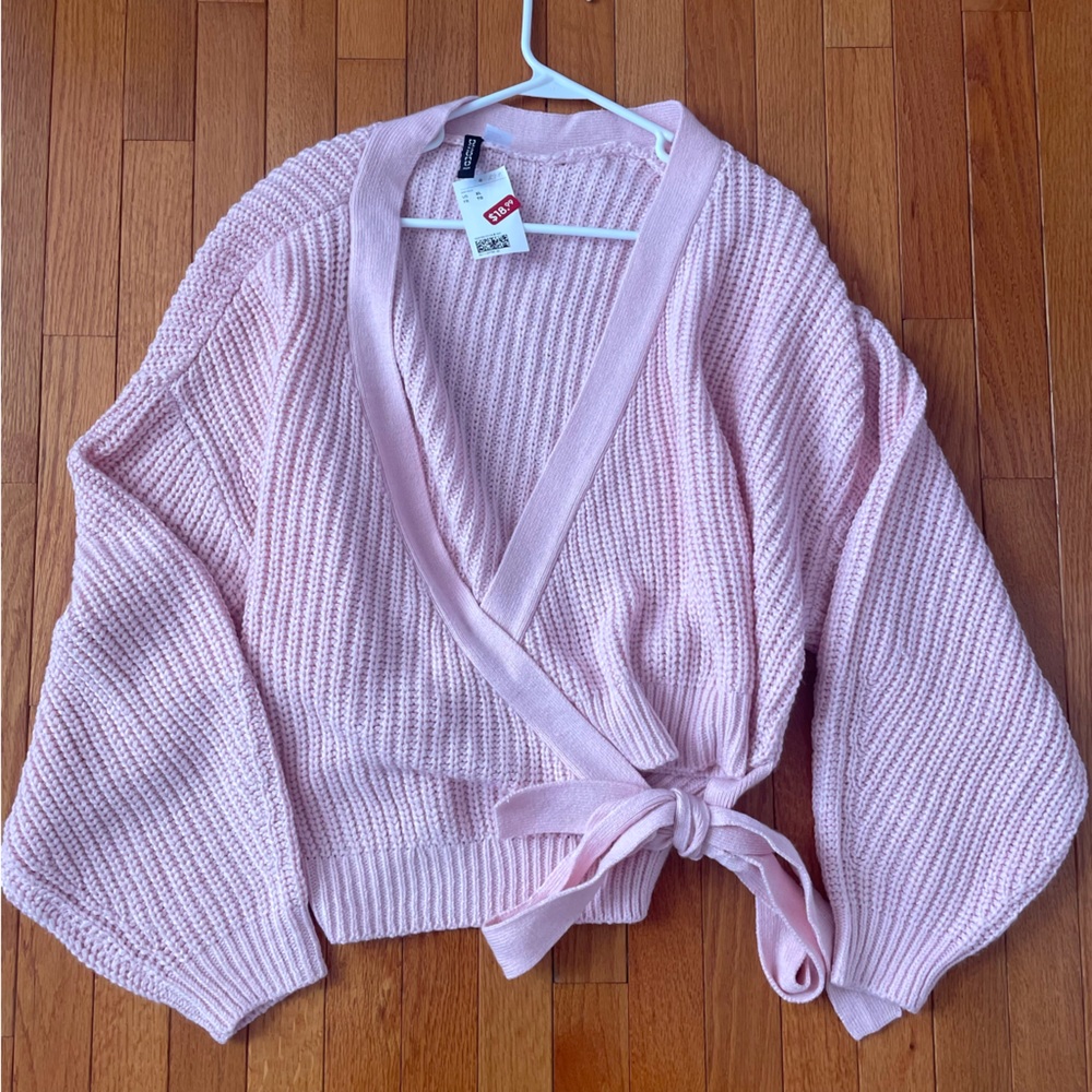 Knit wrap front cardigan